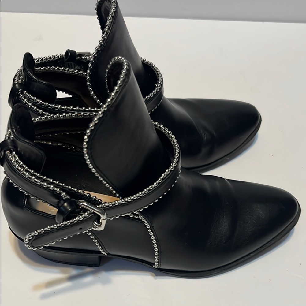 BCBGeneration Black Ankle Boots with Metallic Accents